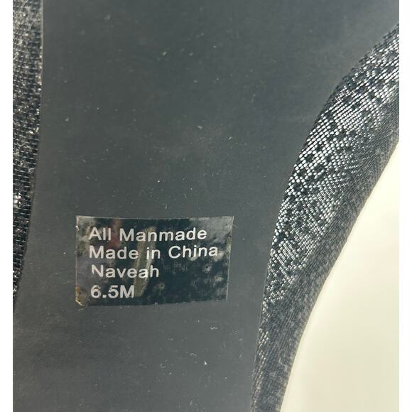 Style & Co Naveah‎ Black Glitter Mesh Peep Toe Heels Party Sparkly Women 6.5 - Picture 8 of 10